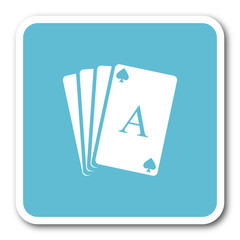 card blue square internet flat design icon
