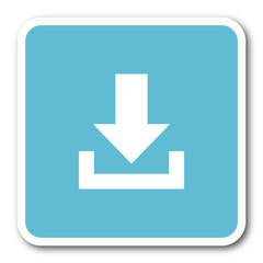 Fototapeta premium download blue square internet flat design icon