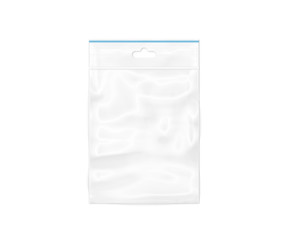 Plastic transparent zipper bag 3D illustration