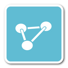 chemistry blue square internet flat design icon