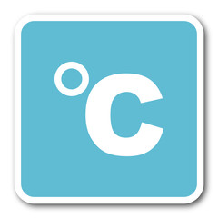 celsius blue square internet flat design icon
