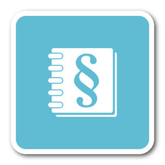 law blue square internet flat design icon