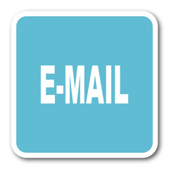 Fototapeta premium email blue square internet flat design icon