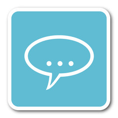 forum blue square internet flat design icon