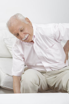 Elderly man with back pain