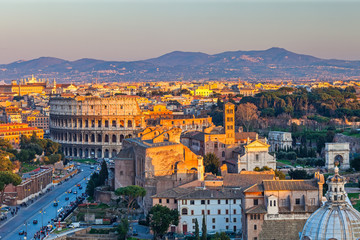 Fototapeta na wymiar View on Colosseum in Rome, Italy
