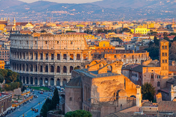Fototapeta na wymiar View on Colosseum in Rome, Italy