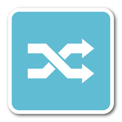 aleatory blue square internet flat design icon