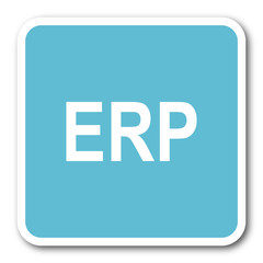 erp blue square internet flat design icon