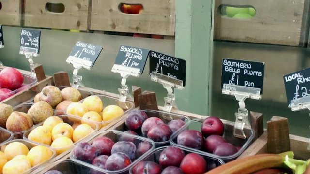 Fresh fruit at a greengrocer stall