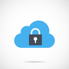 Vector cloud security icon. Modern flat design vector illustration