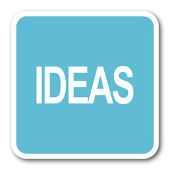 ideas blue square internet flat design icon