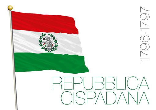 cispadane republic historical flag, italy