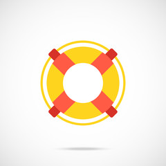 Vector lifebuoy icon. Life preserver icon pictogram. Modern flat design vector illustration