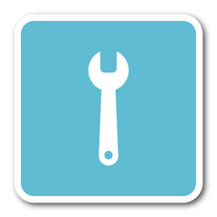 tool blue square internet flat design icon