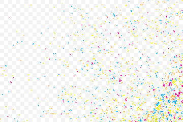 Abstract color splash illustration on transparent background. Calligraphy ink drop on paper random pattern background in color. Colorful confetti on transparent background. 