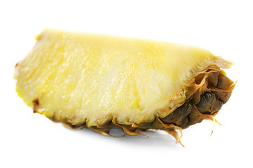 Piece of fresh pineapple isolated on white