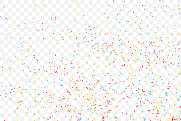 Abstract colorful confetti background. Isolated on transparent background. Holiday illustration. - 107986809