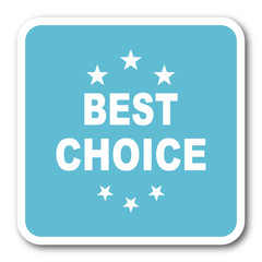 best choice blue square internet flat design icon