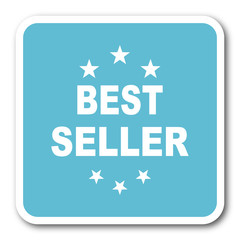 best seller blue square internet flat design icon