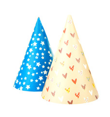 Funny party hats, isolated on white