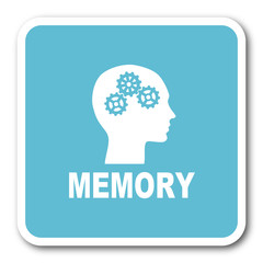 memory blue square internet flat design icon