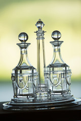 Crystal Glassware on tray