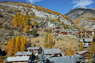Panoramic view to Zermatt Resort, Canton of Valais, Switzerland