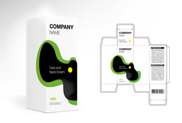 Box design, die-stamping. Vector template