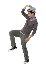 teenager guy gesturing dance pose