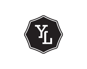 YL retro initial monogram letter logo. vintage label typography.