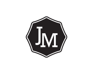 JM retro initial monogram letter logo. vintage label typography.
