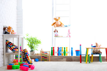 Vivid kids room with toys