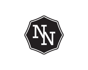 NN retro initial monogram letter logo. vintage label typography.