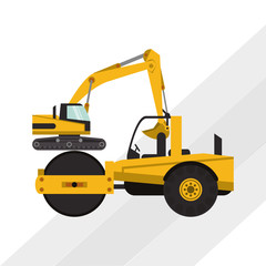 road roller graphic design , editable graphic