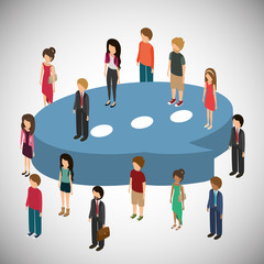 Isometric people graphic design, vector illustration