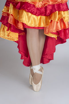 Flamenco dancer on pointe shoes