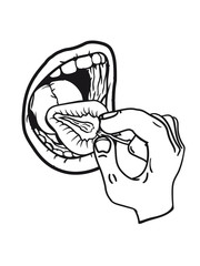 strawberry half cut eat delicious bite hold mouth