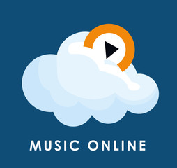 Graphic design of Music Online , vector illustration