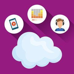 Graphic design of Music Online , vector illustration