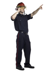 fireman pointing up
