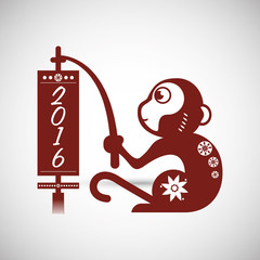 Icon of the year of the monkey design, vector illustration