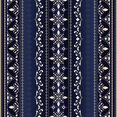 Vintage decorative seamless beige border on dark blue.