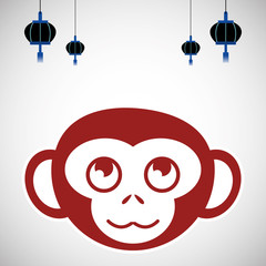 Icon of the year of the monkey design, vector illustration