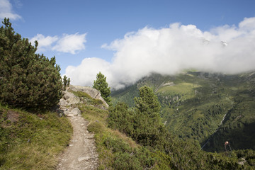 Mountain track in the Austrian Alps.