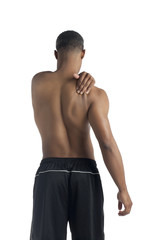 Fototapeta premium topless man with shoulder pain