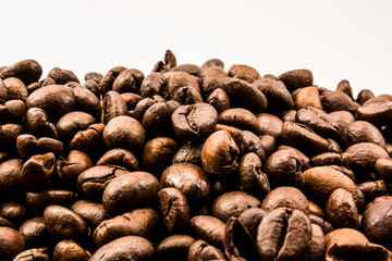Coffee beans on white