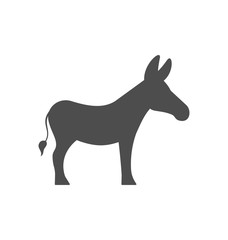 Donkey Silhouette Isolated on White Background