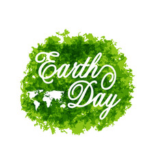 Abstract Background for Earth Day Lettering, Green Grunge Texture
