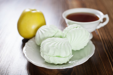 apple marshmallows, selective focus